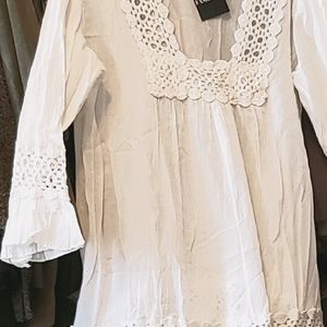 Womens long crochet style tunic
